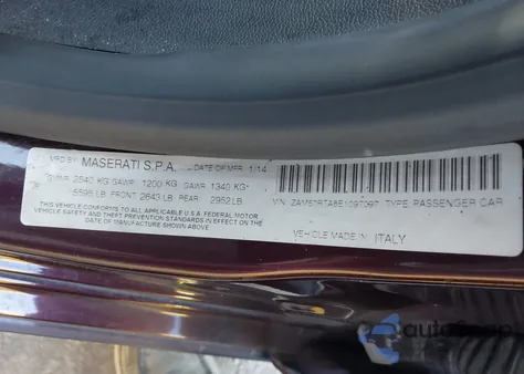 2014 Maserati Ghibli S Q4 z USA, uszkodzony, nr VIN ZAM57RTA8E1097097